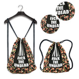 Small Floral Drawstring Backpack Travel Storage Sport String Bag Country Style