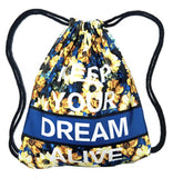 Retro Flower Drawstring Backpack Travel Storage Sport String Bag Preppy Look