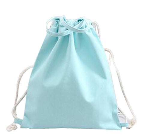 Canvas Drawstring Backpack Bag Stylish Lightweight For Outdoor Cream Color