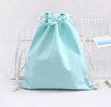 Canvas Drawstring Backpack Bag Stylish Lightweight For Outdoor Cream Color