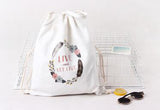 Cheap Canvas Drawstring Backpack Bag Stylish Lightweight String Bag Wreath