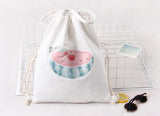 Cheap Canvas Drawstring Backpack Bag Stylish Lightweight String Bag Watermelon