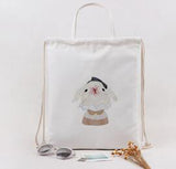 Cheap Canvas Drawstring Backpack Bag Stylish Lightweight String Bag Rabbit