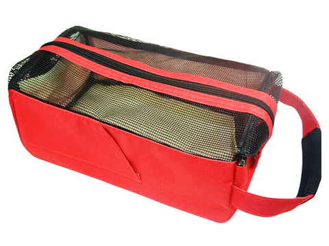 Square Bath Accessories Tote Sport Swimming Mesh Shower Bag-Red