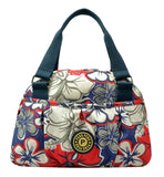 Women Waterproof Zipper Tote Bag Handbag Messenger Bag, Multicolored, Flower