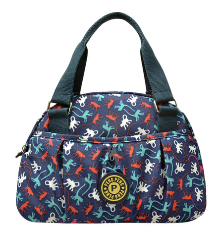 Women Waterproof Zipper Tote Bag Handbag Messenger Bag, Multicolored, Monkey