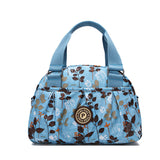 Women Waterproof Zipper Tote Bag Handbag Messenger Bag, Blue, Leave