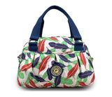 Women Waterproof Zipper Tote Bag Handbag Messenger Bag, Multicolored, feather