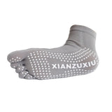 Women's Non Slip Full Toe Yoga Socks With Grip 2 Pairs Set,Grey