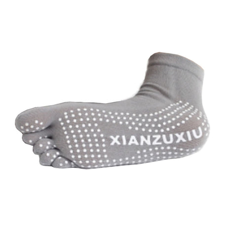 Women's Non Slip Full Toe Yoga Socks With Grip 2 Pairs Set,Grey