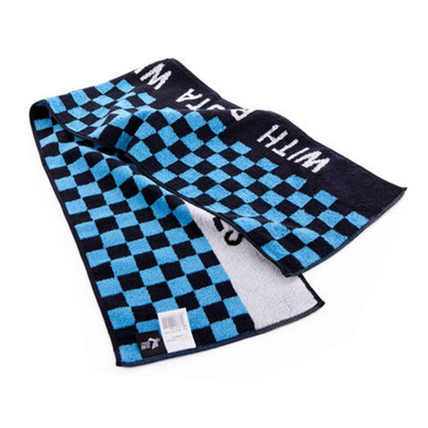 Sports Towel Water Absorbent Fitness Running Yoga Soft Towel Check Blue