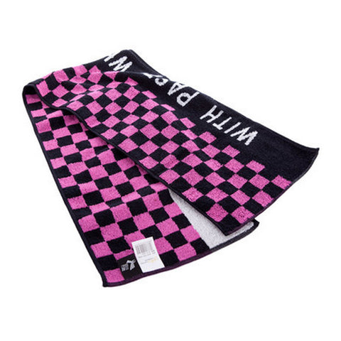 Sports Towel Water Absorbent Fitness Running Yoga Soft Towel Check Purple