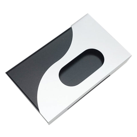 Men's Business Name Card Holder Metal Card Holders, Black/Siver