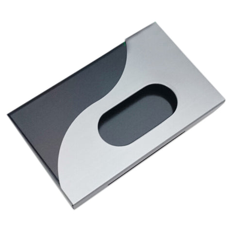 Creative Name Card Case Holder Metal Card Holders For Business, Black/Grey