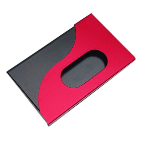 Unisex Business Name Card Case Holder Card Holders,Black/Red