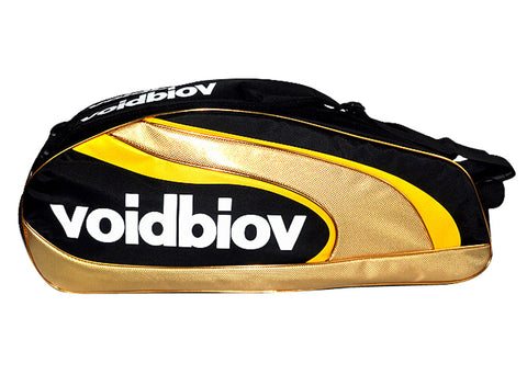 Abrasion-proof Nylon Badminton Gear Bag Badminton Racket Bag BLACK GOLDEN