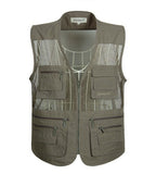 Fashion Mesh Middle-aged Men Fishing Photographer Vest GRAY, 4XL