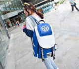 Adult Backpack Canvas Sport Backpack for Girls Blue&White