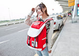 Adult Backpack Canvas Sport Backpack for Girls Red&White