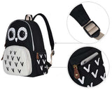 Owl Pattern School Bags Canvas Backpack Outdoor Camping Hiking Travel Backpack