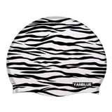 Fashion Item/Soft Silicone Stretchable Swim Swimming Cap For Adult/Zebra-Stripe