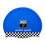 Fashion Item/Silicone Stretchable Swim Swimming Cap For Adult/Blue Shield