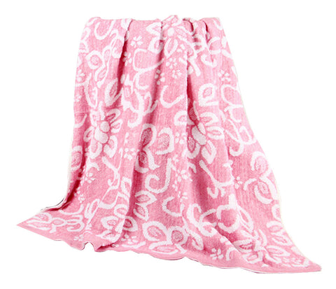 Lovely Elegant High-grade Bath Towel Lightweight Absorbent Beach Towel PINK