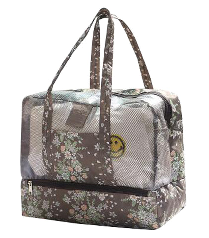 Waterproof Sports Bag Dry and Wet Separation Swimming Handbag Storage Package 36x18x29CM(Brown)
