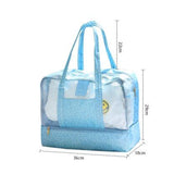 Waterproof Sports Bag Dry and Wet Separation Swimming Handbag Storage Package 36x18x29CM(Blue)