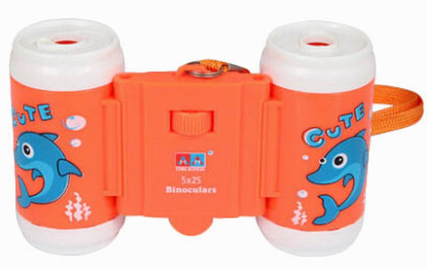 Kids Toy Binocular Cute Telescope Outdoor Science Explore Educational Toy Orange