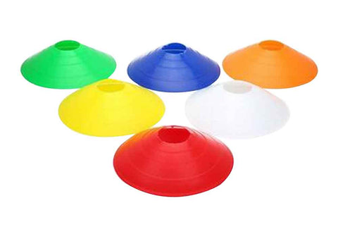 Set of 10 Random Color Outdoor Agility Soccer Disc Cones [A]