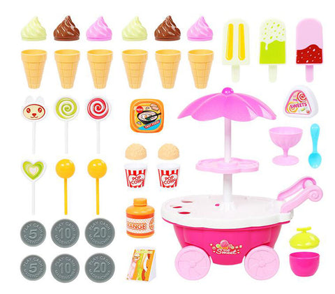 30 Pieces Kids Simulation Snacks Sell Barrow Car Toys