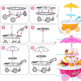 30 Pieces Kids Simulation Snacks Sell Barrow Car Toys