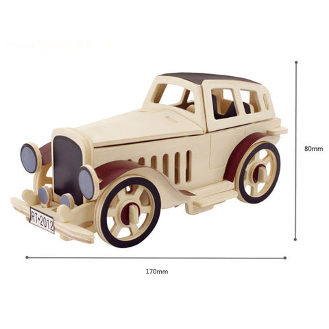 3D Puzzle Wooden Model,Children's Educational Toys ( Convertible car )