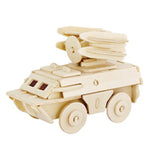 3D Puzzle Wooden Model,Children's Educational Toys(anti-aircraft armoured truck)