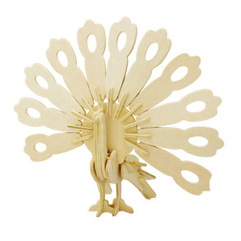 3D Puzzle Wooden Model,Children's Educational Toys ( Peacock )