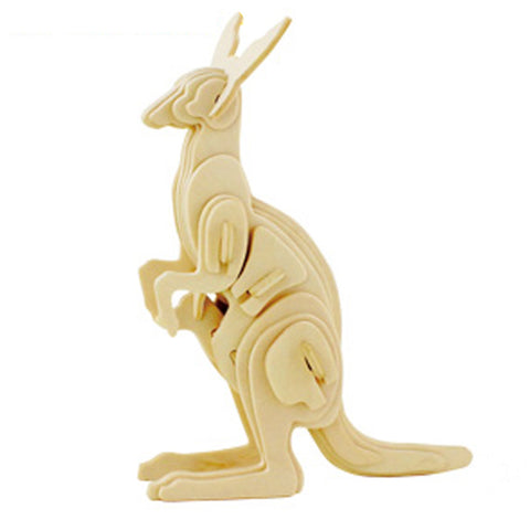 3D Puzzle Wooden Model,Children's Educational Toys ( Kangaroo )
