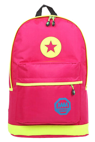 New Small fresh Backpack Korean Little Stars Backpack ROSE RED