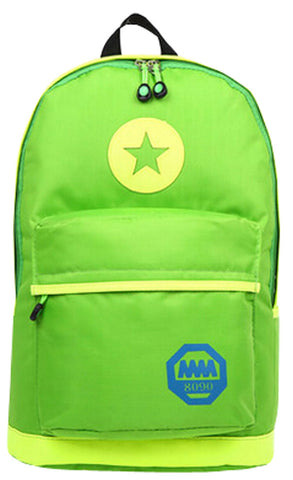 New Small fresh Backpack Korean Little Stars Backpack GREEN