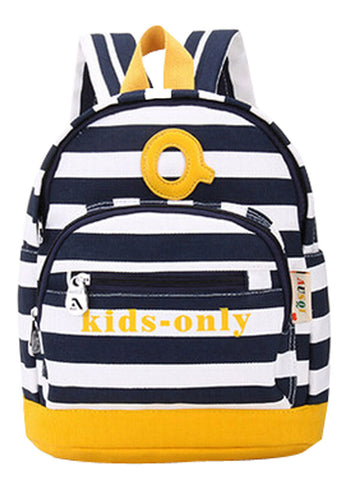 New Small fresh Backpack Stripe Cute Backpack NAVY BLUE