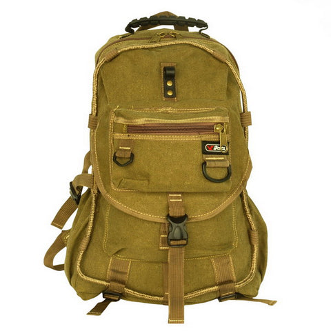 Blancho [City Boy] Multipurpose Canvas Outdoor Backpack /  Dayback / School Bag - Stylish Khaki