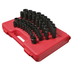39 Piece 1/2" Drive Standard and Deep Metric Impact Socket Set