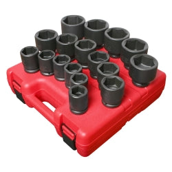 17 Piece 3/4" Drive 6 Point SAE Heavy Duty Impact Socket Set