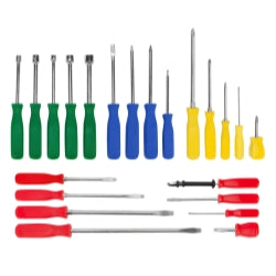 Screwdriver Set, 22 Piece, with Slotted, Phillips, Torx, Nut Drivers and Tack Puller, in Tray