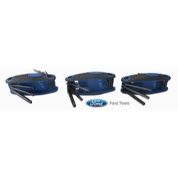 3 Piece Folding Hex Key Combination SAE Set, Includes Standard, Ball, And Torx