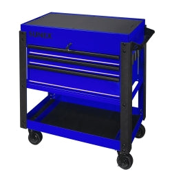 3 Drawer Utility Cart with Sliding Top - Blue