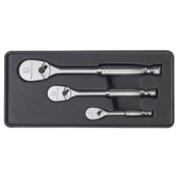 3 Piece 84 Tooth Full Polish Ratchet Set
