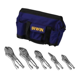 5 Piece Locking Pliers Set in a Canvas Tool Tote Bag