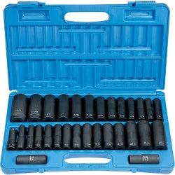 1/2" Drive 30 Piece SAE & Metric Deep Set