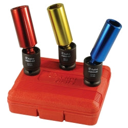 3 Piece 1/2" Drive Dual Function Deep Tire Impact Socket Set